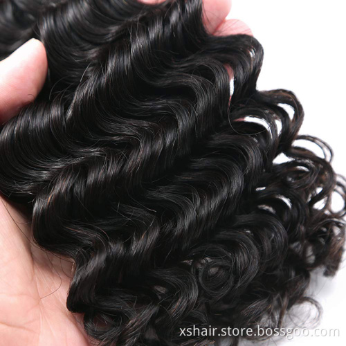 Human hair bundles and closure deep wave human hair bundles with frontal 12a human hair bundles